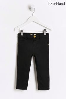 River Island Dark Black Mini Girls Skinny Jeans (C78985) | $22