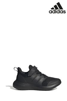 adidas Black Sportswear Fortarun 2.0 Cloudfoam Elastic Lace Top Strap Kids Trainers (C79135) | $83