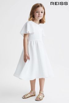 أبيض عاجي - فستان متوسط الطول ستان Maisie من Reiss (C79328) | 588 ر.ق