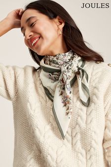 Joules Middleton Cream Printed Square Scarf (C79349) | ₪ 125