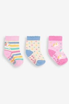 Jojo Maman Bébé Socken mit Einhornprint im 3er-Pack (C79353) | 8 €