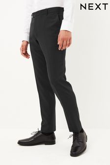 Black Skinny Machine Washable Plain Front Smart Trousers (C79360) | CA$42