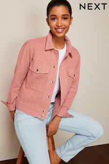 Blush Pink Twill Button Through Jacket (C79886) | €32