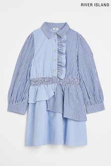 River Island Blue Medium Mixed Striped Shirt Dress (C80008) | €35