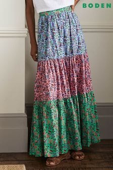 Boden Blue Lorna Tiered Maxi Skirt (C80114) | CA$266