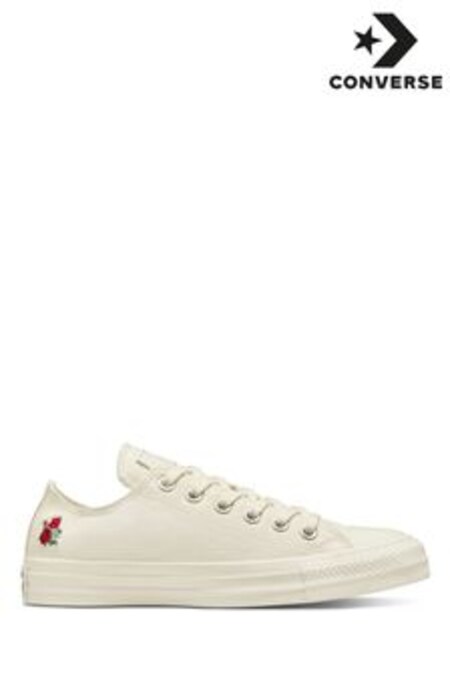 Converse White Low Top Embroidered Trainers (C80218) | KRW98,500