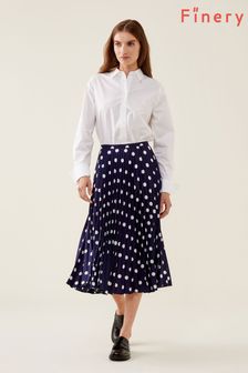 Finery Blue Lottie Spot Crepe Skirt (C80438) | €75