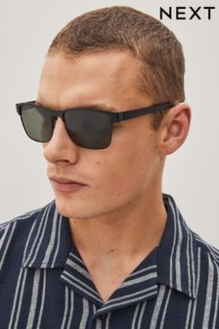Negro - Gafas de sol polarizadas estilo retro (C80582) | 16 €