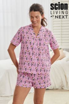 Purple Terry Toucan Scion at Next Button Through Short Pyjama Set (C80599) | €21