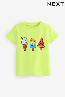 Gelb, Eiscreme - Kurzärmeliges T-Shirt mit Motiv (3 Monate bis 7 Jahre) (C80667) | 6 € - 8 €