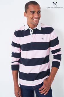 Crew Clothing Company Pink Stripe Cotton Casual Rugby Shirt (C80843) | 87 €