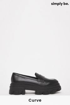 Simply Be Messina Ex Wide Black Loafers (C80884) | 52 €