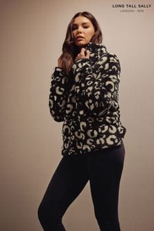 Naturalny - Brązowa bluza Long Tall Sally ze sztucznego kożuszka z krótkim zamkiem (C81004) | 195 zł