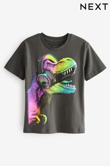 Grey Rainbow Dino Short Sleeve Graphic T-Shirt (3-16yrs) (C81240) | €4 - €7.50