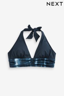 Navy Tie Dye Plunge Triangle Bikini Top (C81255) | 19 € - 22 €