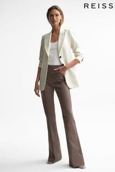 Reiss Mink Florence High Rise Flared Trousers (C81348) | €200