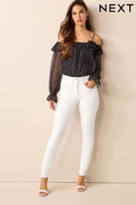 Blanc - Jean skinny gainant et remodelant (C81444) | €37