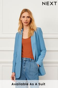 Синий - Однобортный пиджак свободного кроя (C81477) | €44