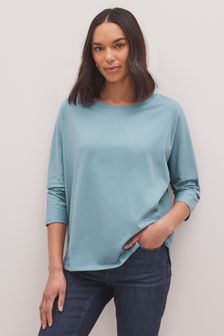 Pale Blue 3/4 Length Sleeve T-Shirt (C81528) | AED44