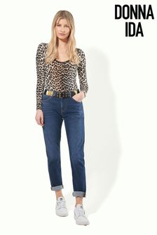 Blue Denim Donna Ida Blanche Blue Mid Rise Relaxed Skinny Jeans (C81870) | €136