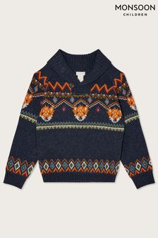 Pulover tricotat cu intarsia și vulpi Monsoon (C81970) | 167 LEI - 203 LEI