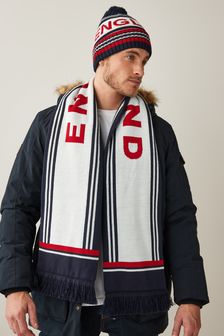 Navy/White England Knitted Scarf (C82063) | €7.50