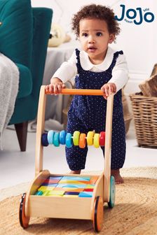 JoJo Maman Bébé Bright Wooden Baby Walker with Colourful Blocks (C82200) | €64