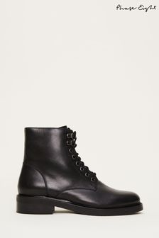Phase Eight Lace Up Flat Black Boots (C82239) | 114 €