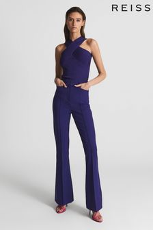 Reiss Purple Dylan Flared High Rise Trousers (C82340) | €200