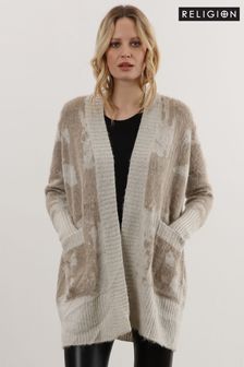 Religion Natural Light Weight Textured Shawl Cardigan In Neutrals (C82405) | NT$4,110