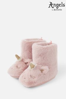 Angels by Accessorize Girls Pink Unicorn Fluffy Slipper Boots (C82623) | kr227
