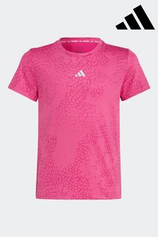 adidas Pink Junior Running AEROREADY 3-Stripes Allover Print T-Shirt (C82723) | €29