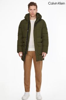 Calvin Klein Green Crinkle Nylon Longlength Puffer Jacket (C82977) | $577