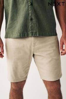 שנהב - גזרה ישרה - מכנסי כותנה קצרים עם 5 כיסים גמישים במיוחד (C83037) | ‏83 ‏₪