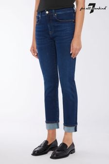 Relaxed Skinny Mid Rise Slim Illusion Blue Jeans