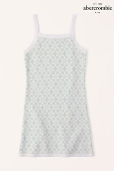 Abercrombie & Fitch Green Floral Print Knitted Dress (C83294) | €25