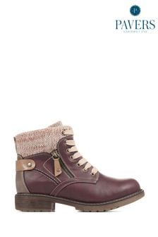 Pavers Brown Lace-Up Ankle Boots (C83463) | kr623