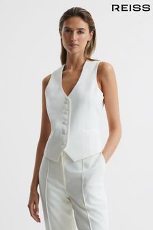 Reiss White Taite Tuxedo Waistcoat (C83489) | ₪ 1,006