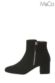 M&Co Suedette Zip Ankle Black Boots (C83577) | 53 €