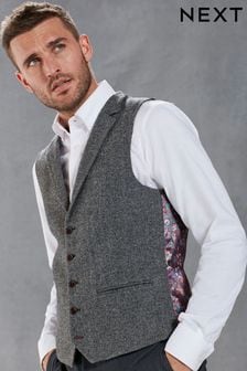 Grey Nova Fides Herringbone Waistcoat (C83631) | €53