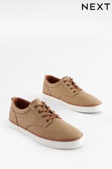 Stone Natural Canvas Derby Trainers (C83869) | 90 zł