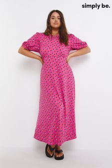 Simply Be Pink Spot Supersoft Midi Dress (C83944) | 39 €