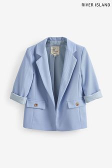 藍色 - River Island女童裝滾邊袖西裝外套 (C84121) | NT$1,490