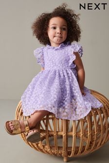 Lilac Purple Short Sleeve Lace Dress (3mths-6yrs) (C84180) | €21 - €23