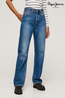Pepe Jeans middenblauwe jeans met hoge taille en rechte pijpen (C84452) | €40