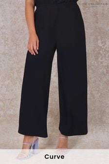 Live Unlimited Curve Palazzo French Crepe Black Trousers (C84490) | €29