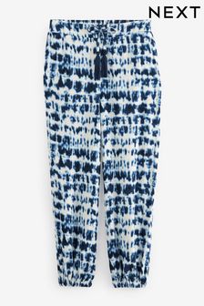 Navy Tie Dye Paisley Pull-On Cuffed Taper Trousers (C84535) | €12