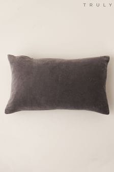 Truly Charcoal Grey Velvet Rectangle Cushion (C84537) | €40