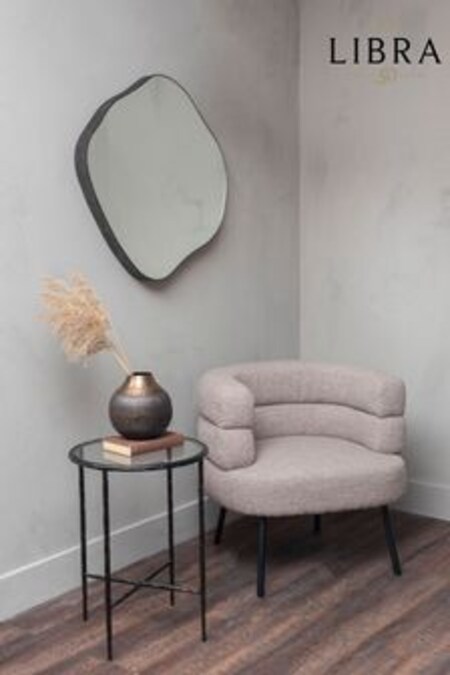 Libra Dark Brown Medium Organic Curved Mirror (C84544) | $469