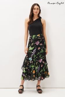 Phase Eight Kayley Black Floral Printed Maxi Skirt (C84621) | €108